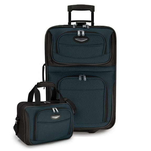 Travel Select Amsterdam Softside Expandable Rolling Upright Luggage Set, Navy, 2-Piece (21/15)