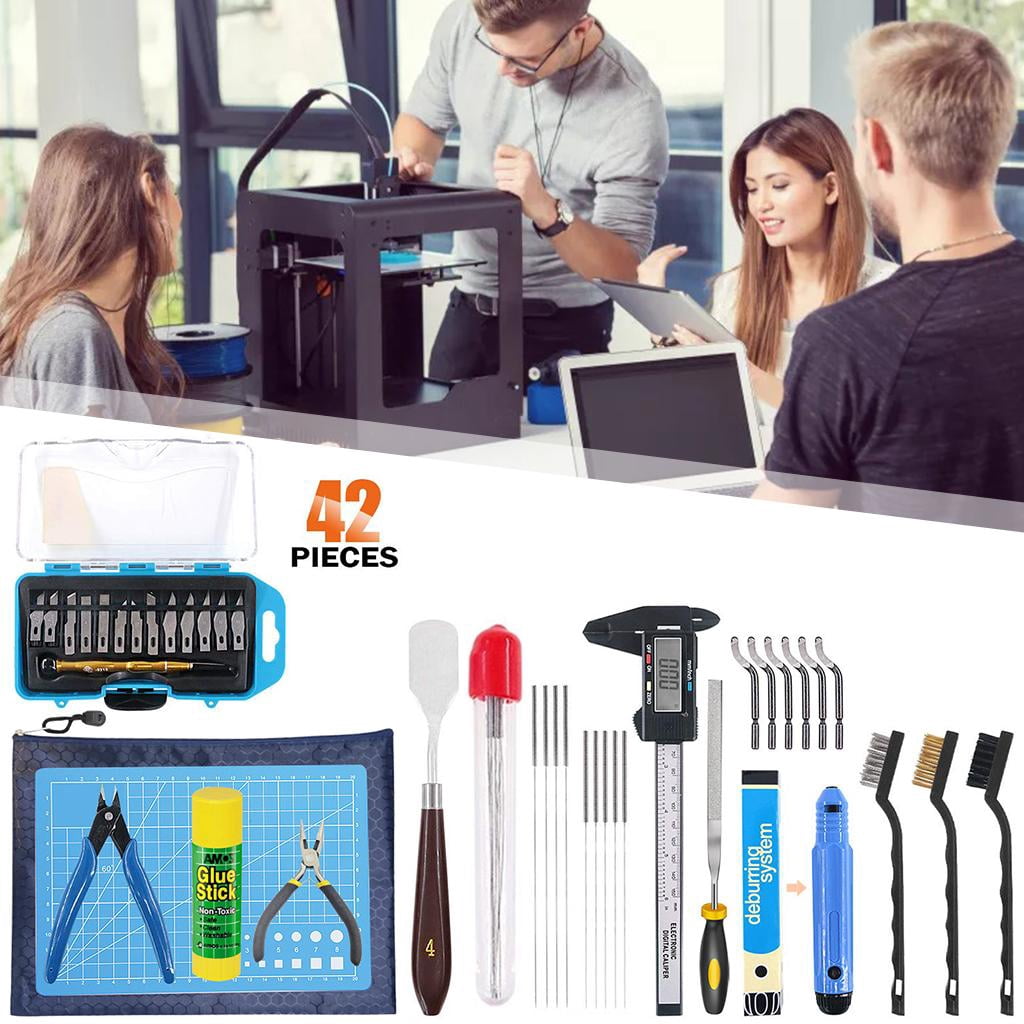 42 Pieces Deburring Tool Kit Art Knife Set 3D Printer Tools with Storage Bag for Model Making Hobbyists
