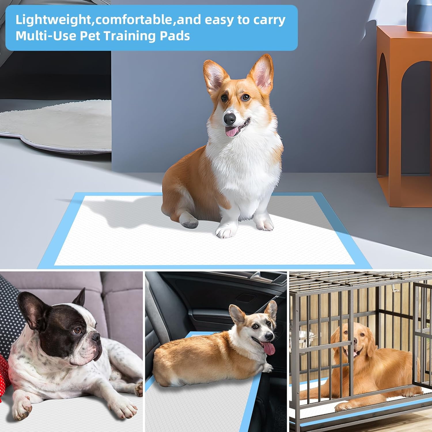 Dog Pee Pads Extra Large 23.6"x35.4",XL Thicken 6 Layers Puppy Pads, Ultra Absorbent Pee Pads Training Pads, Leak-Proof Quick-Dry Pet Pads Disposable Potty Pads for Dogs