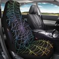 thumbnail image 7 of POLERO Polyester Front Car Seat Covers for Auto, Washable Stretchy Driver Seats Protector Cushion, Gradient Spider Web, 7 of 7