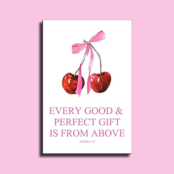 Pink Bow Wall Art Decor Pink Bow Posters Aesthetic for Teen Girls Gifts, Inspirational Bible Verses Bow Wall Decor Canvas Print