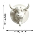 thumbnail image 3 of ZhangC Highland Cow Head Wall Hook, 3 Inch Decorative Plastic Coat Hook, Wall Mounted Organizer for Hats, Bags, Towels and Keys, Farmhouse Entryway Home Decor, 3 of 9