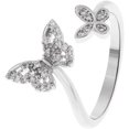 thumbnail image 4 of DeftElegant Crystal Butterfly Open Ring Adjusable Club Party Jewelry Gift Gold Silver Black Geometric Knuckle Rings for Women Bagues Kuyhfg Bienvenido a Kuyhfg, 4 of 5