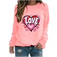 thumbnail image 2 of BVOFAR Hauts à Manches Longues pour Femmes Saint-Valentin T-Shirts Graphiques Cœur d'Amour Col Rond Tendance T-Shirts Imprimés Lettres Décontractés 2025, 2 of 3