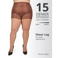 thumbnail image 4 of MeMoi Plus Size Curvy Ultra Sheer Control Top Pantyhose - Womens - Female, 5X-6X, French Coffee, 4 of 12