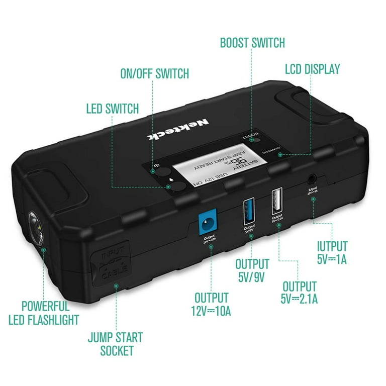 Nekteck Multifunction Car Jump Starter Portable External Battery