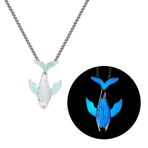 YIEMEEN Fashion Luminous Whale Pendant Necklace Glow In The Dark Necklace Glowing Jewelry Party Birthday Gift for Women Men