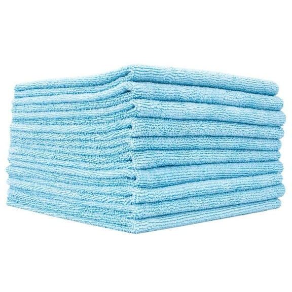 The Rag Company - Edgeless 300 - Microfiber Towels For Cars - 300gsm, 16in x 16in, Light Blue (10 Pack)