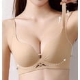 thumbnail image 3 of Gytharion Women's Push Up Bras Solid Color V Neck Adjustable Straps T Shirt Bras Smooth Everyday Underwire Bras, 3 of 6