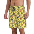 thumbnail image 2 of Sikiie Ducks Print Men's Beach Shorts, High Elastic Quick-drying Shorts - with Drawstring and Slip Pockets, Suitable for Beach, Sports, Vacation-Small, 2 of 6