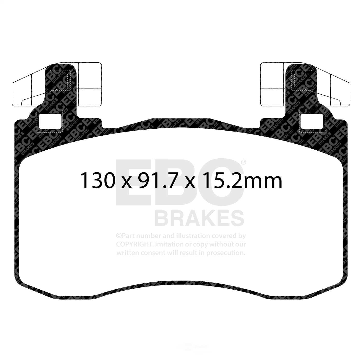 EBC Brakes DP22356 Greenstuff 2000 Series Sport Brake Pads, FMSI Pad No. D2145 Vented 350mm Dia