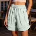 thumbnail image 6 of Levmjia Womens Sports Shorts High Rise Drawstring Elastic Waist Soft Stretch Solid Color Side Pockets Summer Running Hiking Gym Workout Yoga Daily Casual Outdoor Wear Fashion, 6 of 6