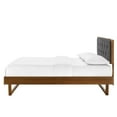 thumbnail image 6 of Platform Bed Frame, King Size, Wood, Brown Walnut Grey Gray, Modern Contemporary Urban Design, Bedroom Master Guest Suite, 6 of 10