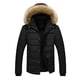 thumbnail image 2 of KIHOUT Ofertas Chaqueta gruesa de invierno cálida para exteriores para hombre, chaqueta con capucha y bolsillo con cremallera, 2 of 3