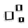 thumbnail image 2 of Jessar - Ensemble de 3 Tablettes Flottantes Carrées, de la Collection Fairview, Noir, 2 of 3