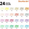 thumbnail image 3 of Shuttle Art Automatic Ink Control Acrylic Paint Markers, 24 Pastel Colors Brush Tip Acrylic Paint Pens for Rock Painting, Ceramic, Wood, Canvas, Glass, Stone, Fabric, Card Making, 3 of 9