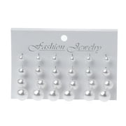 ANHTCZYX Elegant 12 Pairs Simulated Pearl Stud Earrings Hypoallergenic Stud Earrings Jewelry Set for Women Boys Girls