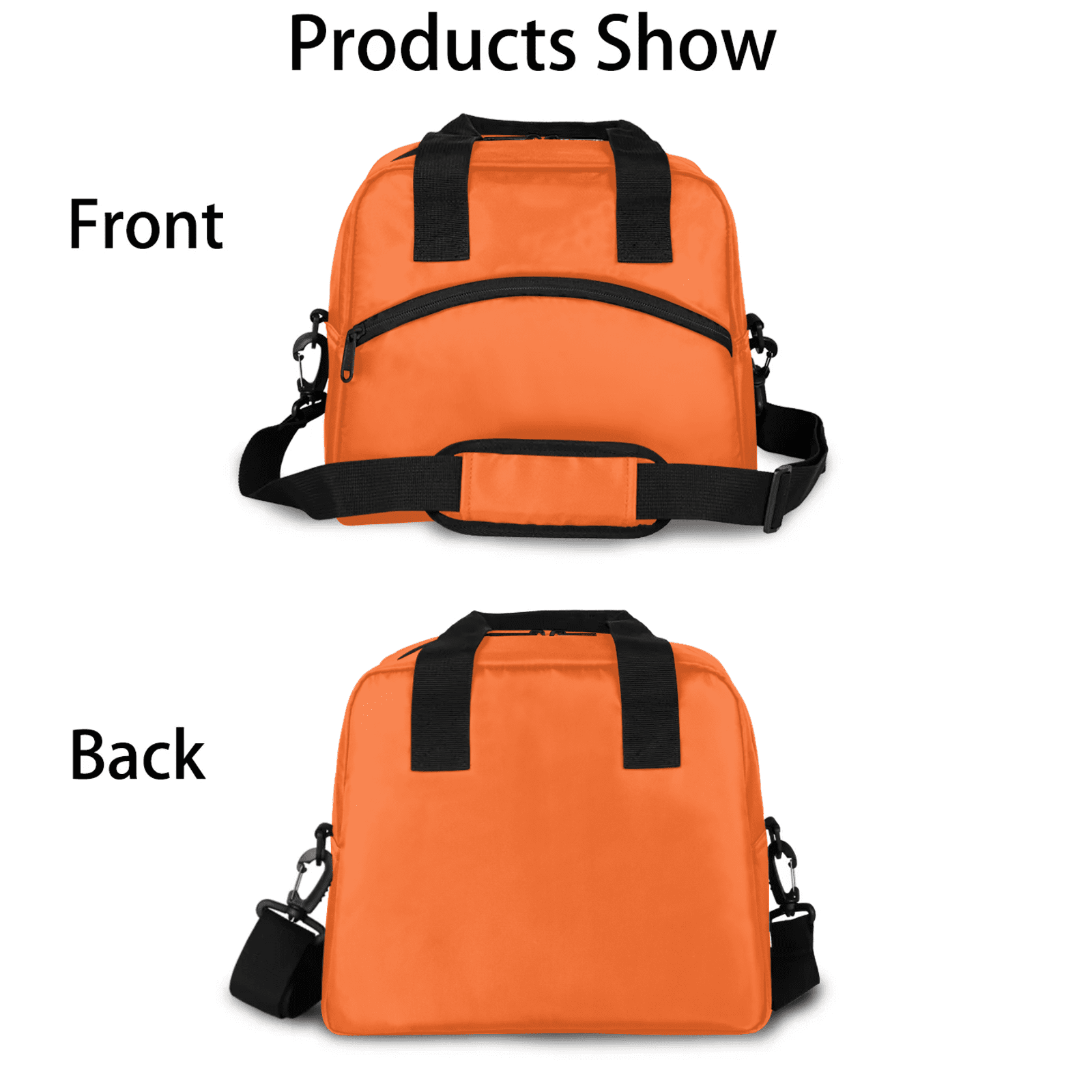 Herdesigns Orange Lunch Bag for Adults Men Women Insulated Reusable Lunch Box Leakproof Cooler Tote Bag with Adjustable Shoulder Strap
