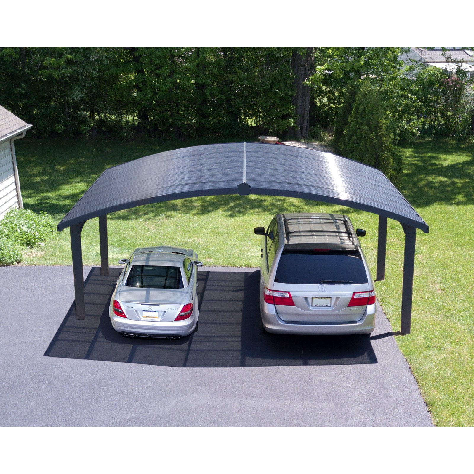 Palram - Canopia Arizona Wave Double Arch 19' x 16' Carport - Gray