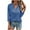Blue, variant on AXXD Womens Shirts Trendy Black Basic Summer 2024 V-Neck Button Casual Solid Color Long Sleeve T-shirt Top Long Sleeve V-Neck Shirt Blouse