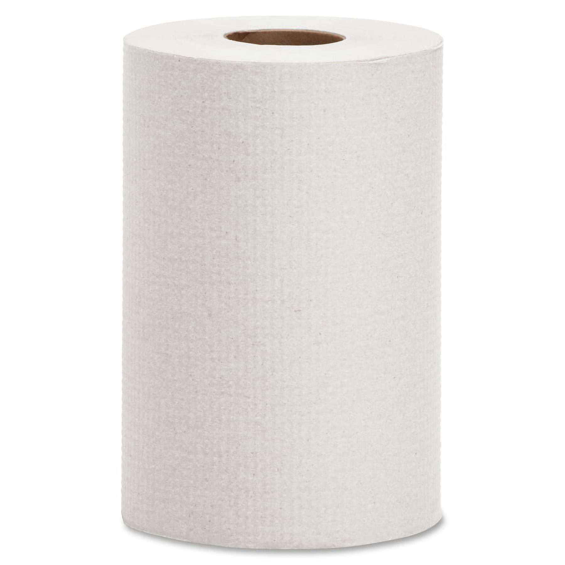 Genuine Joe Hardwound Roll Paper Towels - 7.88" X 350 Ft - White - Absorbent, Embossed - For Restroom - 12 / Carton