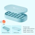 thumbnail image 2 of Molde de Cocina silicona para hielo de 24 cubos para herramientas caseras (azul con tapa) JShteea Libre de BPA, 2 of 8