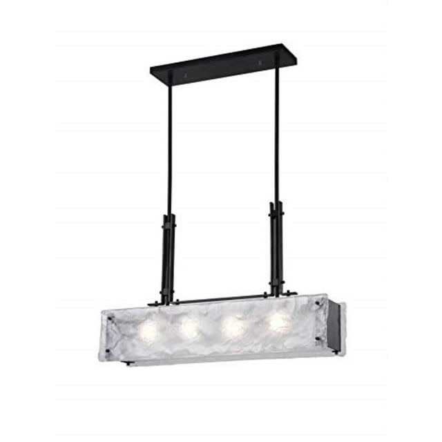 CWI Lighting Assunta Lustre à 4 Lumières avec Fini Noir