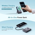 thumbnail image 3 of PYYAN-2026 Latest Wireless Power Bank, 12800mAh Portable Charger with Built in Cables, LED Display Magnetic Battery Pack Travel Essentials for iPhone 17/16/15/14/13/12/Pro/Mini/Pro Max Andriod (Black, 3 of 3