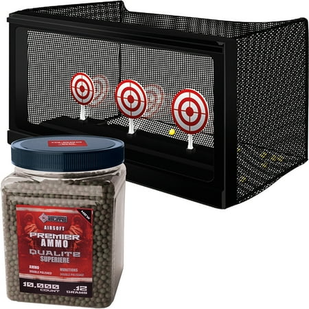 Crosman Airsoft 10,000ct Camo Ammo and Auto Reset Target, Value (Best Airsoft Sniper Ammo)