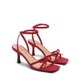 thumbnail image 3 of DREAM PAIRS Women's Bow Heels -Kitten Heels for Women, Square Toe Strappy Heeled Sandals, Elegant Wedding & Bridal Bownots Sandals for Formal & Special Occasions, 3 of 5