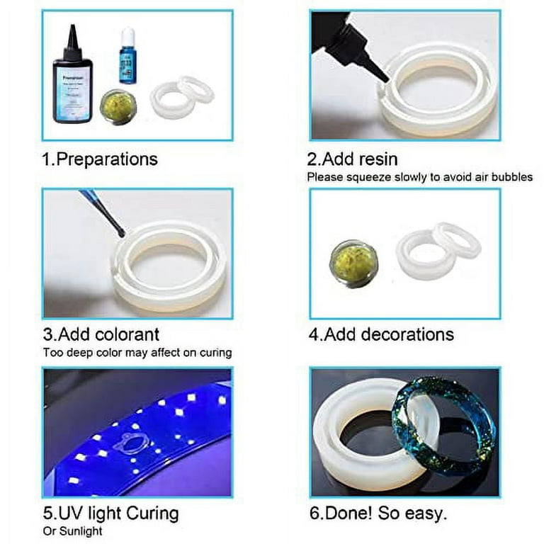 UV Resin Lamp Included-8 Pieces 30ML Upgrade I Minute Quick Cure