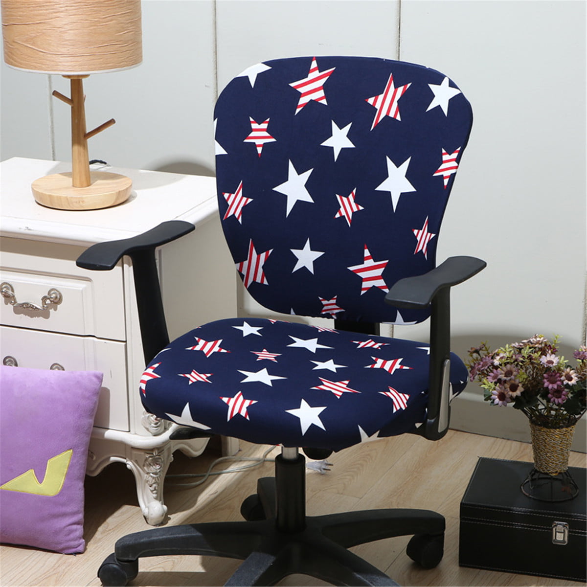 Printed Elastic Home Office Computer Wheelchairs Chair Seat Cover Slipcovers 