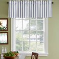 thumbnail image 4 of Navy Blue Striped Valances for Windows, Decorative Rod Pocket Window Valance Curtains, Navy Blue White Stripes Farmhouse Short Curtain Drapes for Kitchen/Bathroom/Living Room, 2 Panels, 42" W x 12" L, 4 of 8