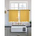 thumbnail image 2 of Yellow Orange Gingham Tier Curtains 24 Inch Length,Sheer Curtains for Bedroom Living Room Modern Minimalist Geometric Plaid Short Kitchen Curtains Drapes for Small Half Window 27.5"x24" 2 Panels, 2 of 7