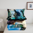 thumbnail image 5 of Manfei Dinosaur Wildlife Twin Comforter Sets,Retro Butterfly Dragon Animals Bedding Set,Blue,Black Reversible,2-Piece,1 Comforter and 1 Pillowcase, 5 of 7