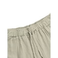 thumbnail image 4 of Innerwin Bottoms Solid Color Men Pants Outdoor Elastic Waist Loose Trousers Khaki L, 4 of 7
