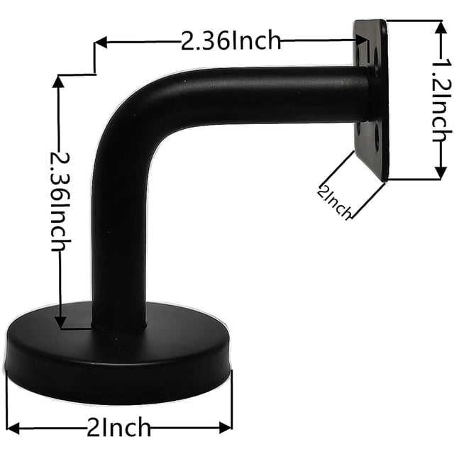 6 Pcs Stainless Steel Stair Handrail Bracket, Heavy Duty Stair Rail Support, Railing Brackets for Flat Rails,60mm x 60mm