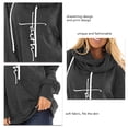 thumbnail image 4 of Sudadera con capucha para mujer, manga larga, con estampado y cordón, transpirable, cómoda y con estilo, color gris M, 4 of 5