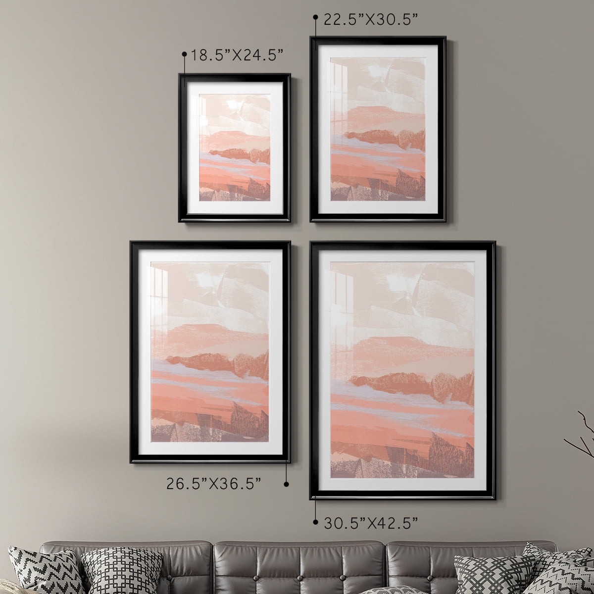 Wexford Home Dusty Desert I Premium Framed Print, 18.5" x 24.5" - Ready to Hang, Black (Set of 2)