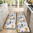thumbnail image 4 of Kitchen Rugs Sets Of 2,White Gray Photo Frame Daisy Sunflower Pattern Anti Fatigue Kitchen Mat Rugs Non Slip Washable,Decorative Kitchen Floor Mats for Kitchen,Sink,Laundry,17"x47"+17"x47", 4 of 5