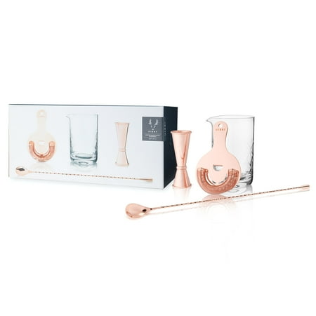 

Viski Copper Bartender Kit 4pcs Set - Drink Mixers for Cocktails Gift Essentials