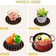 thumbnail image 5 of SKYSONIC Tartan Coffee Brown Plaid Pot Holders Trivets, 2 Pcs Heat Resistant Trivets,Cotton Thread Weave Mats for Hot Pads Pans Pot Bowl Teapot for Kitchen Decor, 5 of 7