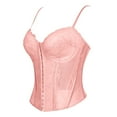 thumbnail image 4 of Gkeoshab Shapewear Lace Bustier Corset Crop Tops for Women - Spaghetti Strap Corset Bustier Fashion Going Out Top Shapewear Pink L, 4 of 7