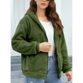 thumbnail image 6 of Cuteduck Womens Sherpa Jacket Fuzzy Fleece Zip Up Winter Hoodies Coat, S-2XL, 6 of 7