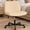 Beige, variant on Criss Cross Chair with Wheels, Wide Cross Legged Office Chiar, Armless Vanity Chair Adjustable Swivel for Home Computer Task, Blue