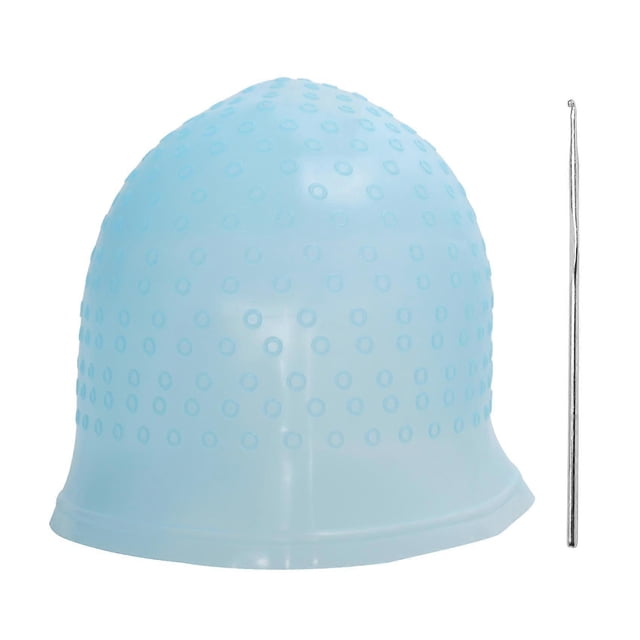 Reusable Salon Highlighting Dye Hair Coloring Frosting Cap with Metal Hook