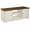 White distressed finish & top in brown lacquer., variant on Bridge Brazil Wood TV Entertainment Stand Corona | Furniture Dash Antique brown color stain. Southwestern