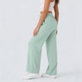 thumbnail image 5 of Jaunzuar Summer Pants for Women Straight Leg Elastic Waist Drawstring Pants Loose Versatile Casual Pants with Pockets L, 5 of 7