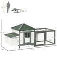 thumbnail image 3 of PawHut 77" Chicken Coop Hen House Rabbit Hutch Poultry Cage Pen Outdoor Backyard with Nesting Box Run White and Dark gray, 3 of 10