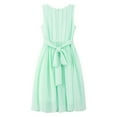thumbnail image 2 of DPOIS Kids Girls A-Line Pleated Chiffon Dress Round Neck Sleeveless Flower Girls Dress, 2 of 2